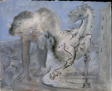 Faune cheval et oiseau 1936 Kubismus Ölgemälde